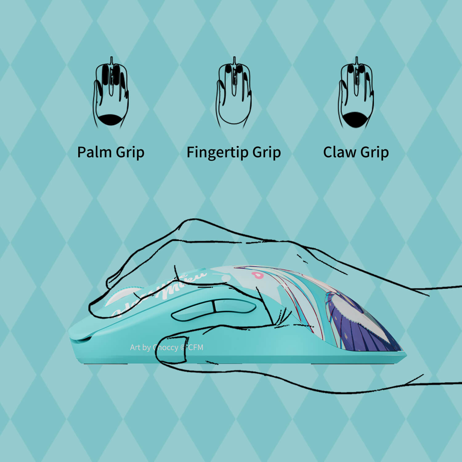 Akko-AG-ONE-8K-Gaming_-Mouse-Hatsune-Miku-Ergonomically-Design