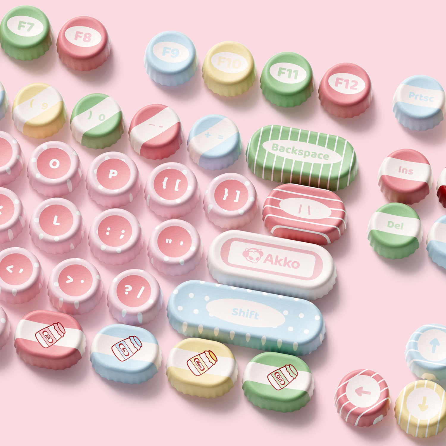 Akko-BottleCap-Classic-Keycaps-Set