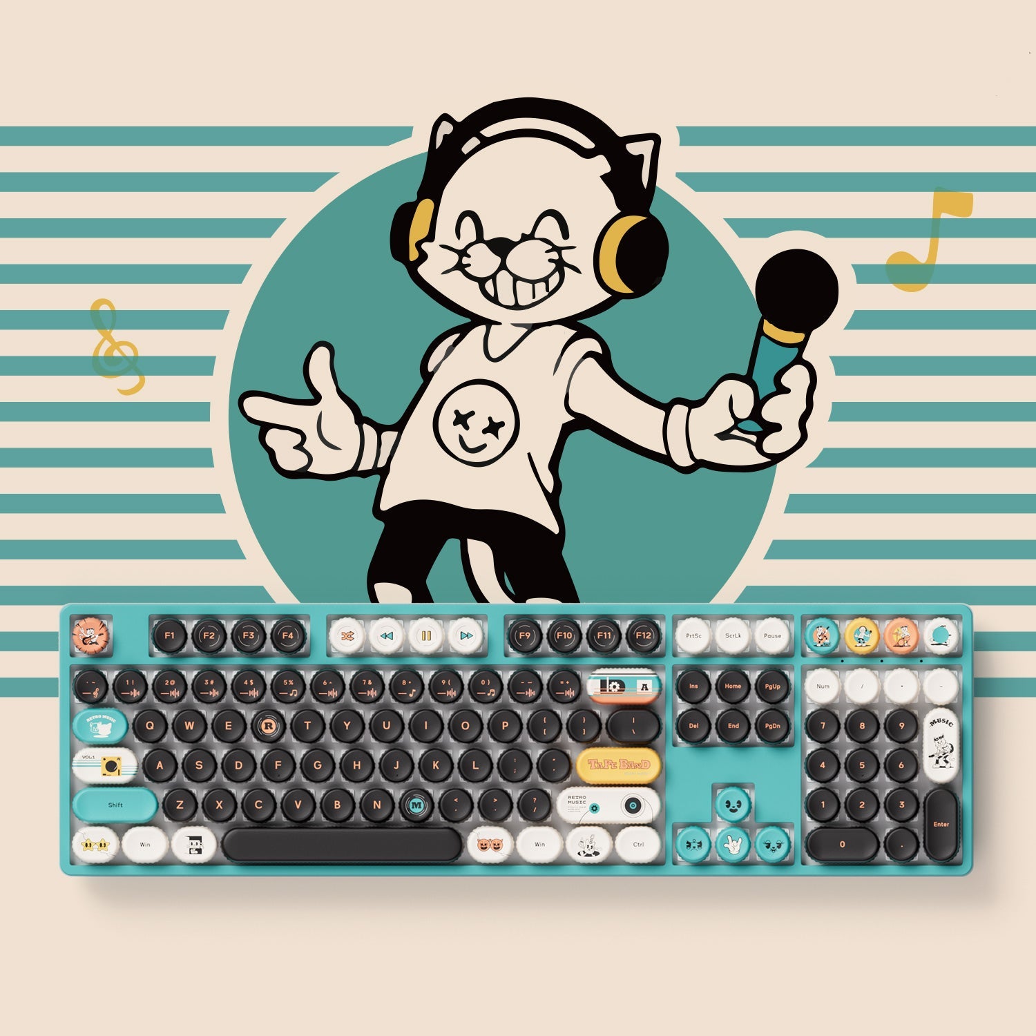 Akko Punk Cat BottleCap Keycaps Set