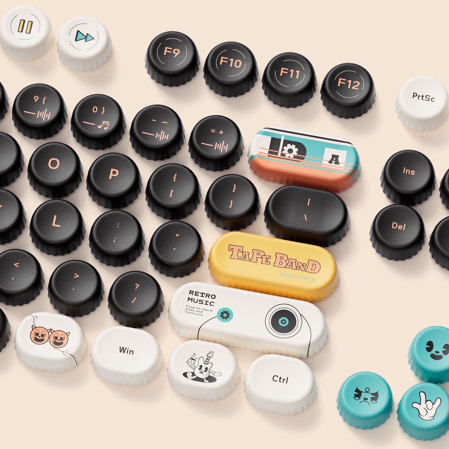 Akko-BottleCap-Punk-Cat-Keycaps-Set