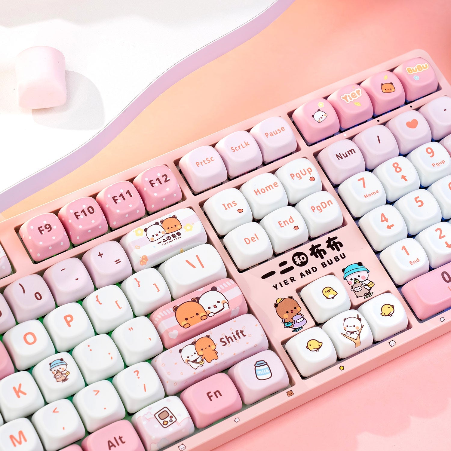 Akko Dudu and Bubu 5108B Pink Full Size Keyboards Right