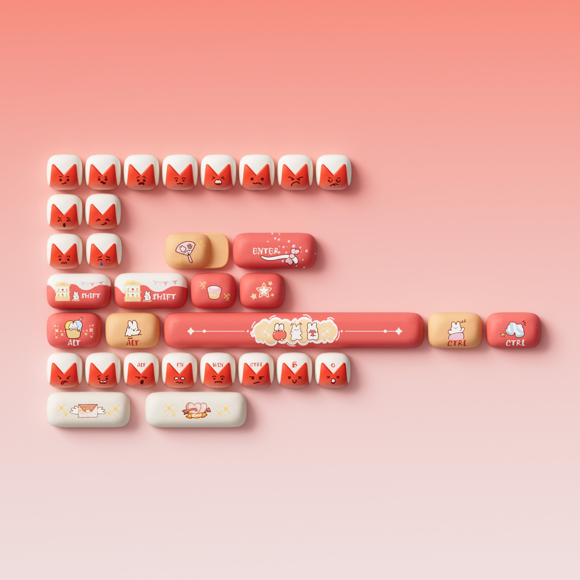 Akko-Bunny-Apple-Keycap-Set-Extra-keycaps