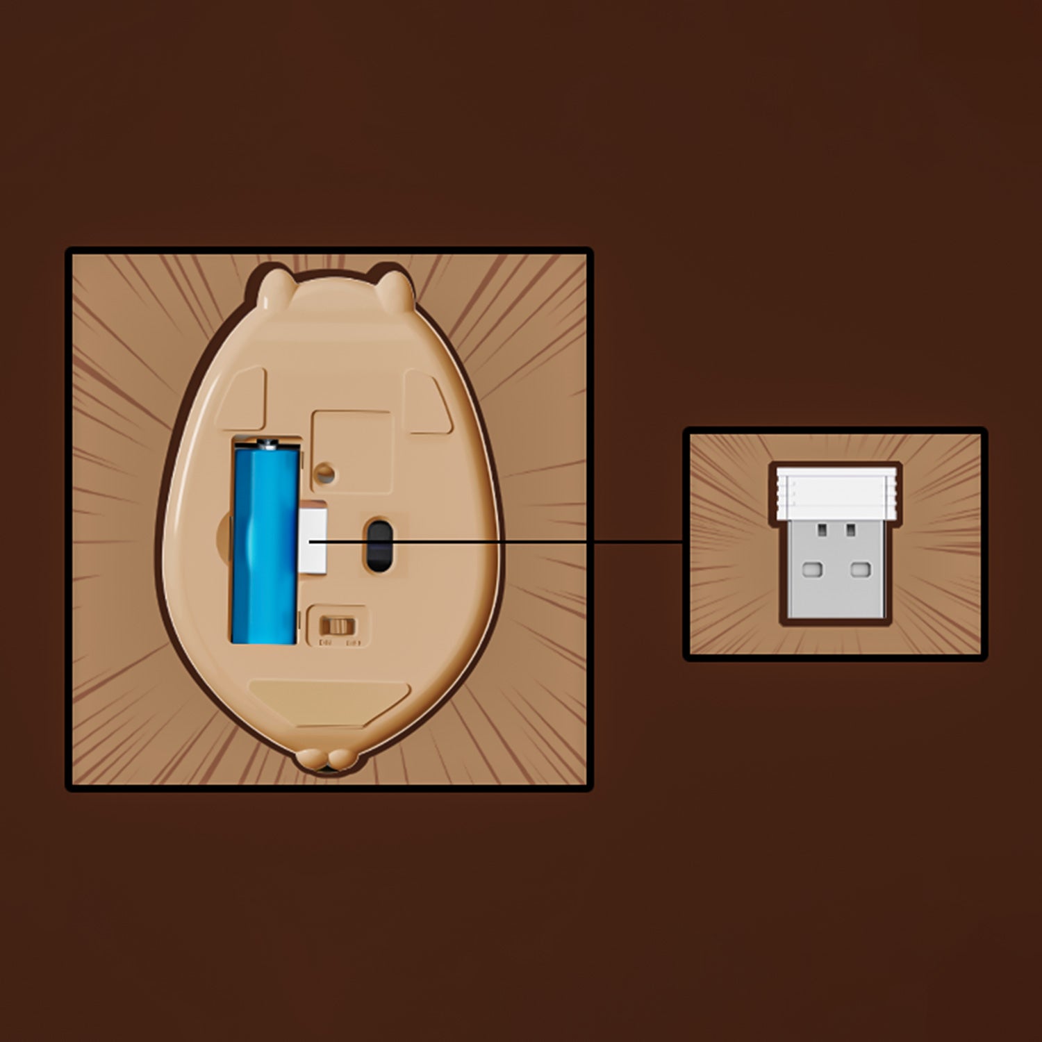 Akko-Capybara-Mouse-Battery