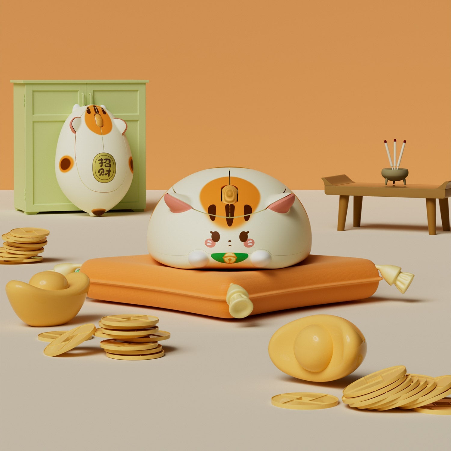 Akko Nagaya Fortune Cat Theme Mouse