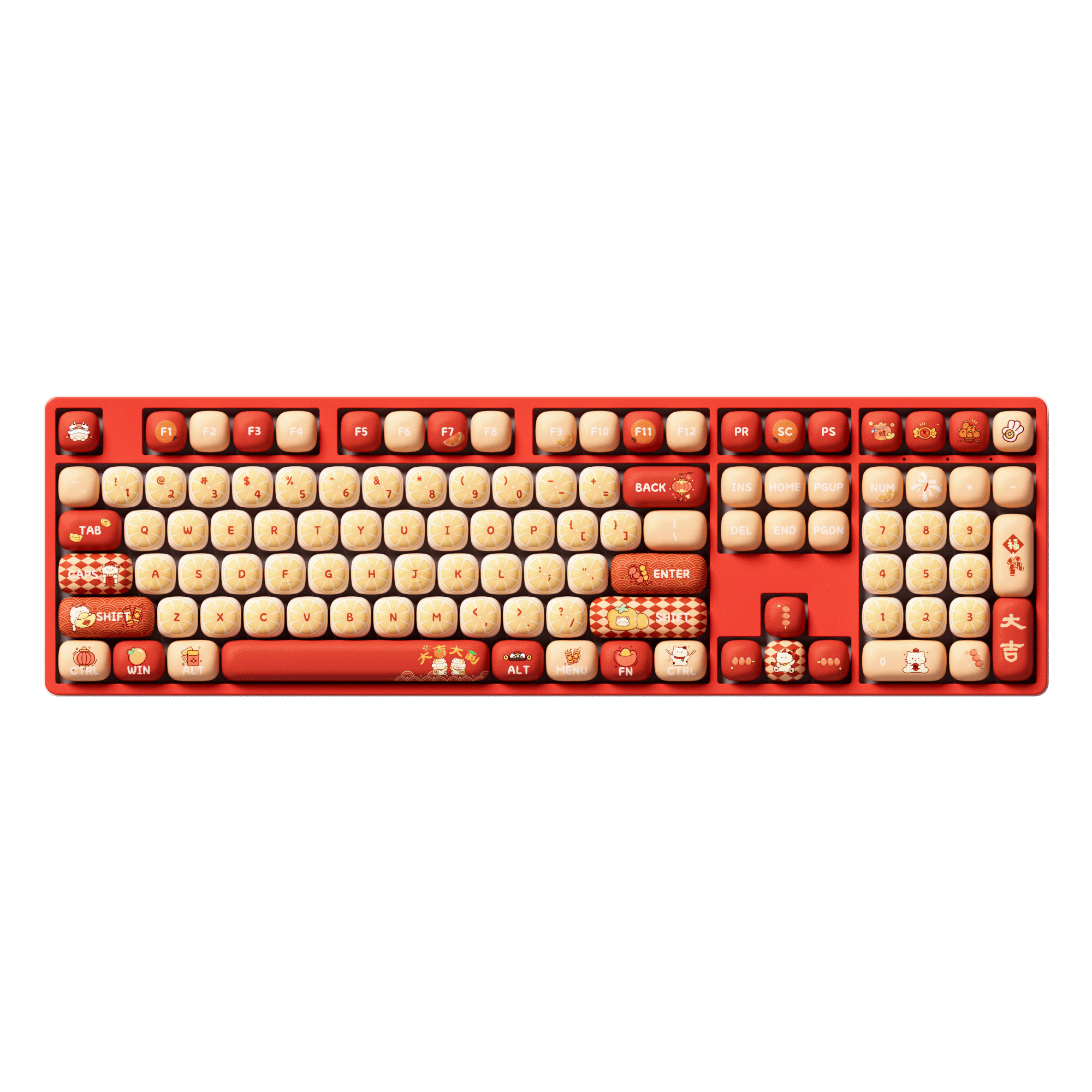 Lucky Tangerine Keycap Set on the Full Size Keyboard