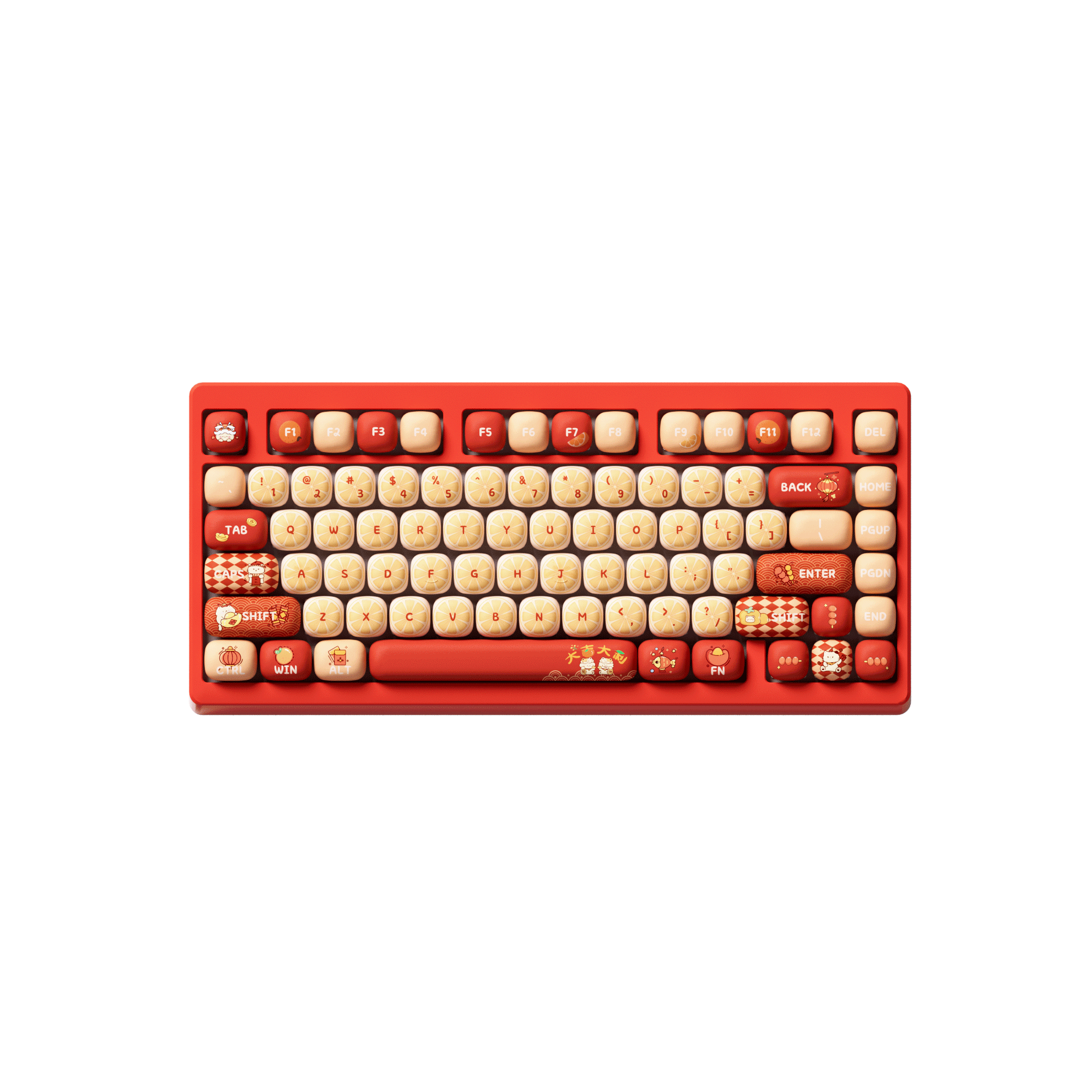 Lucky Tangerine Keycap Set on the 75% Keyboard