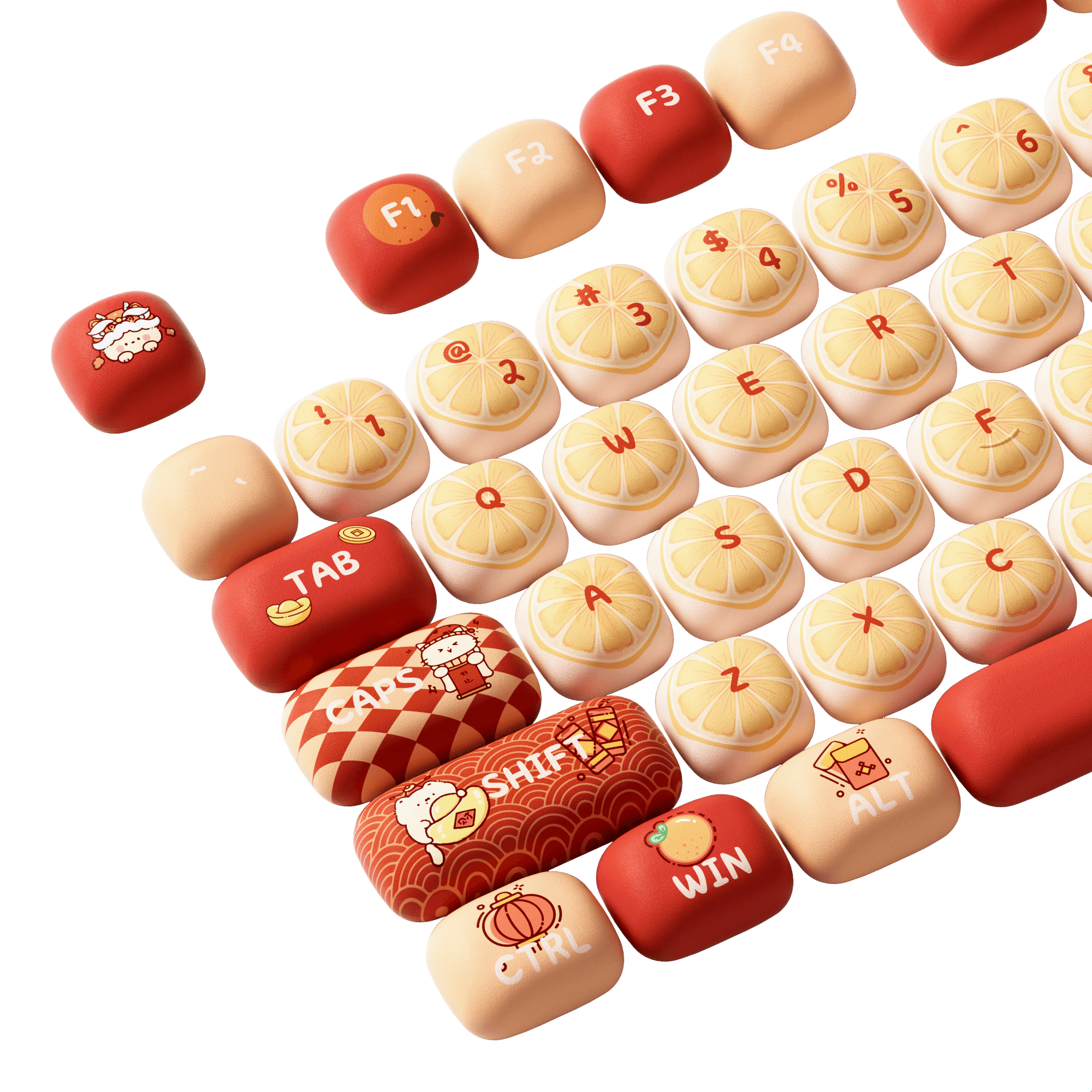Lucky Tangerine Keycap Set Details