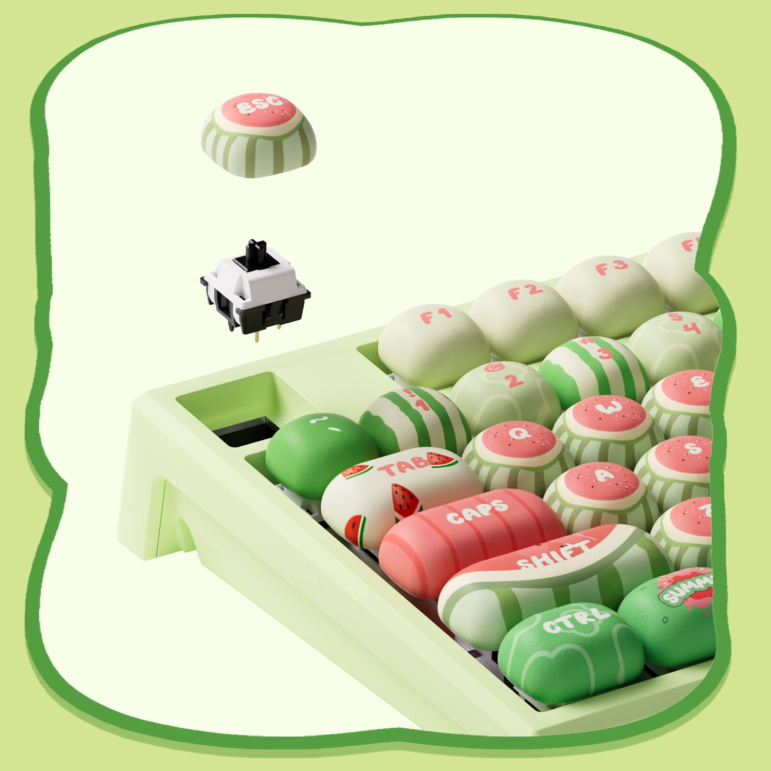 Akko-MG108B-Watermelon-Detail-Hot-Swappable