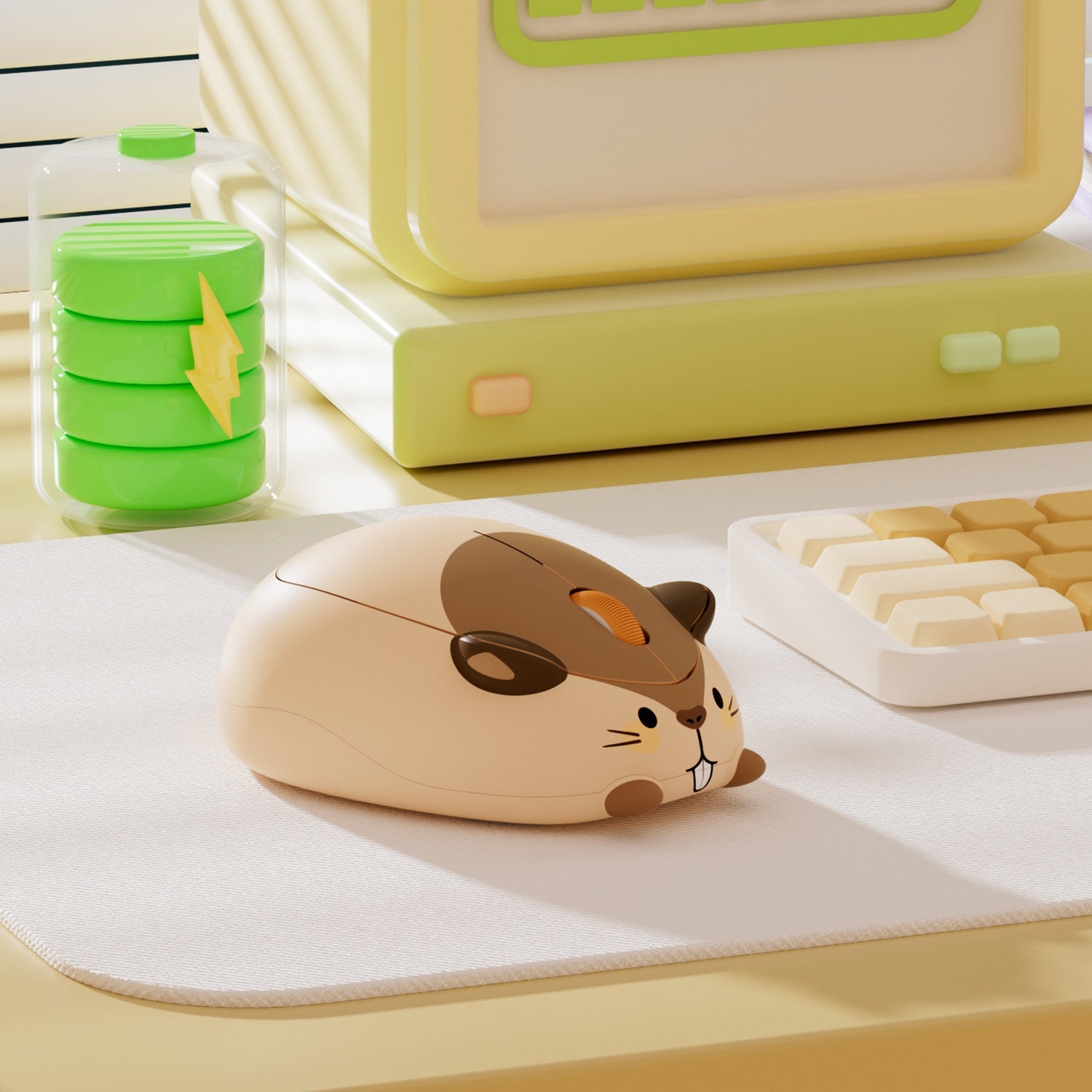 Akko Marmot Mouse Side Details On the Desk