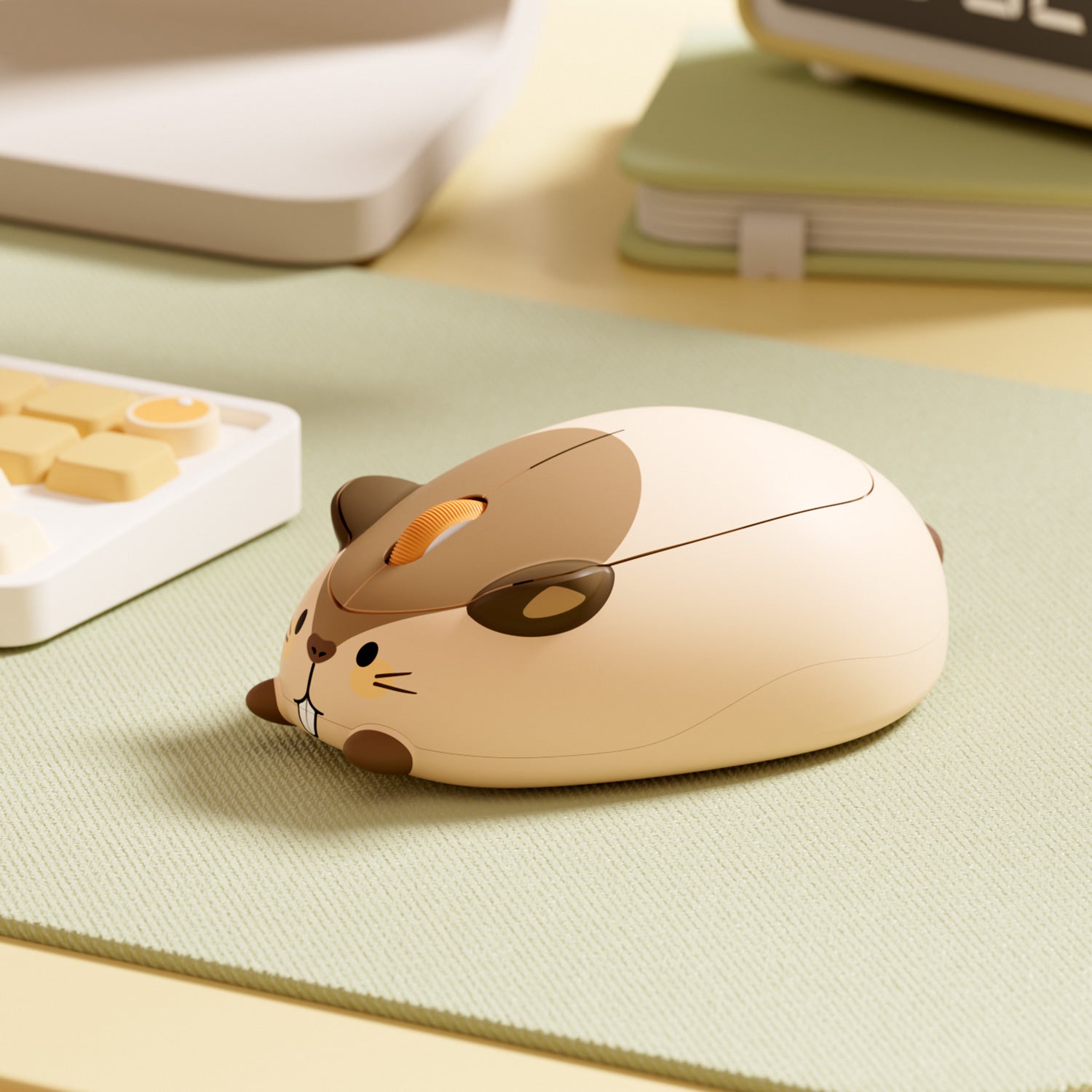 Akko Marmot Mouse Side Details On the Desk Pad