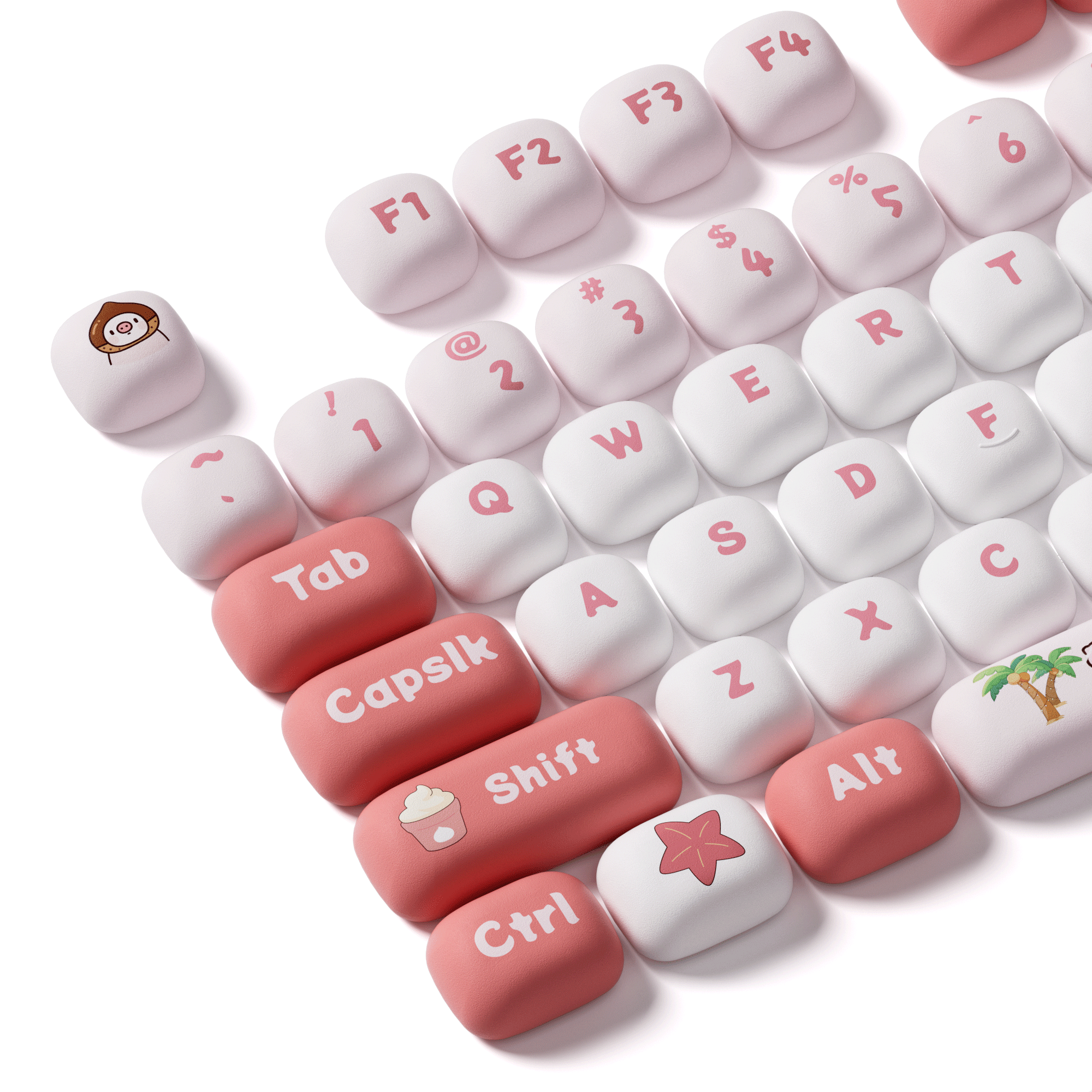 POCO Family - POCO Pig Keycap Set Left Section Key Details