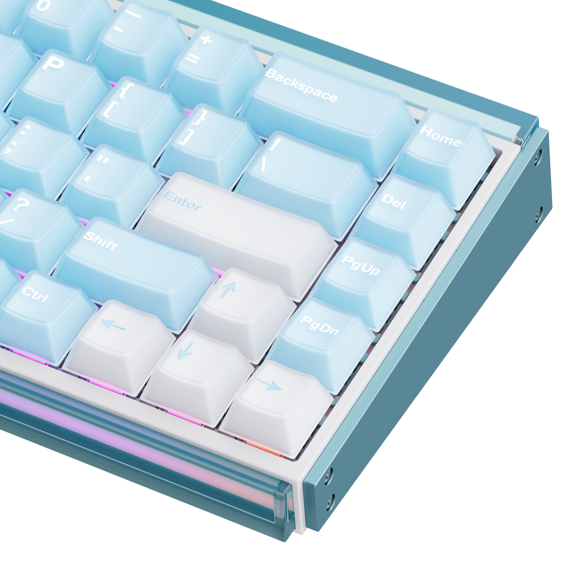 Akko Ray68 HE Magnetic Keyboard Misty Blue Right Details