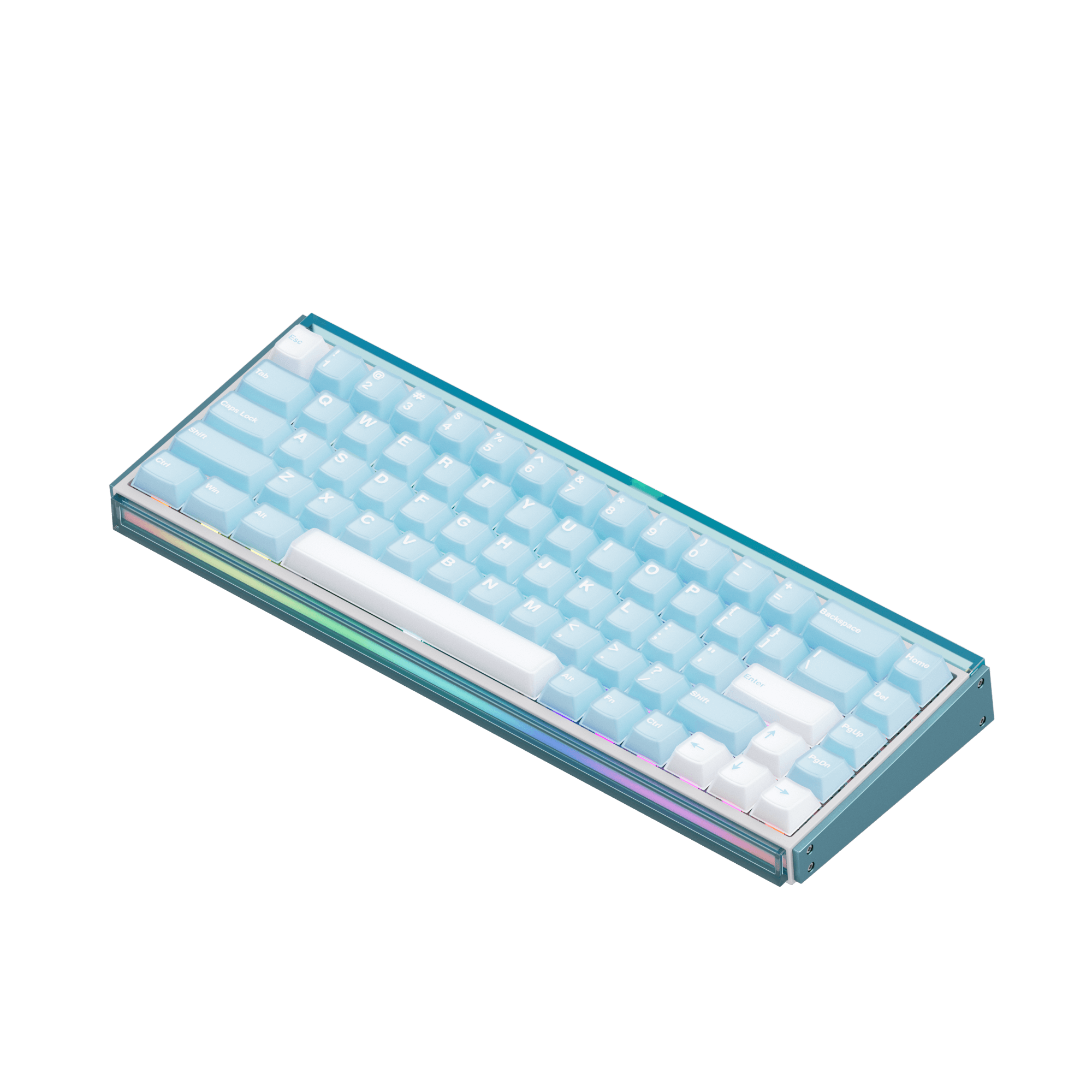 Akko Ray68 HE Magnetic Keyboard Misty Blue Side