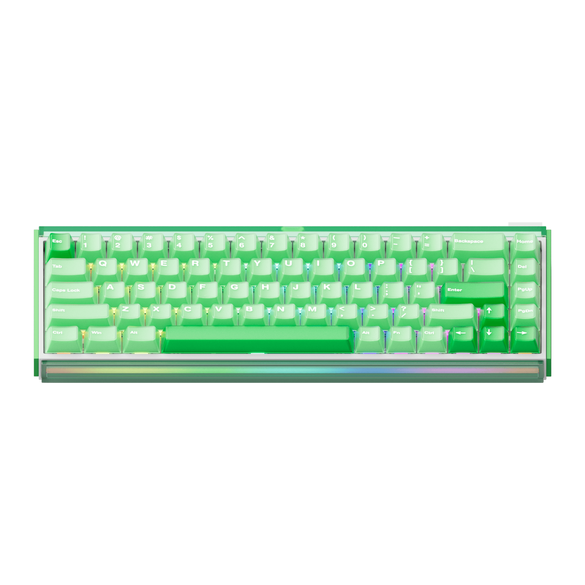 Akko Ray68 HE Magnetic Keyboard Misty Green White Front Side