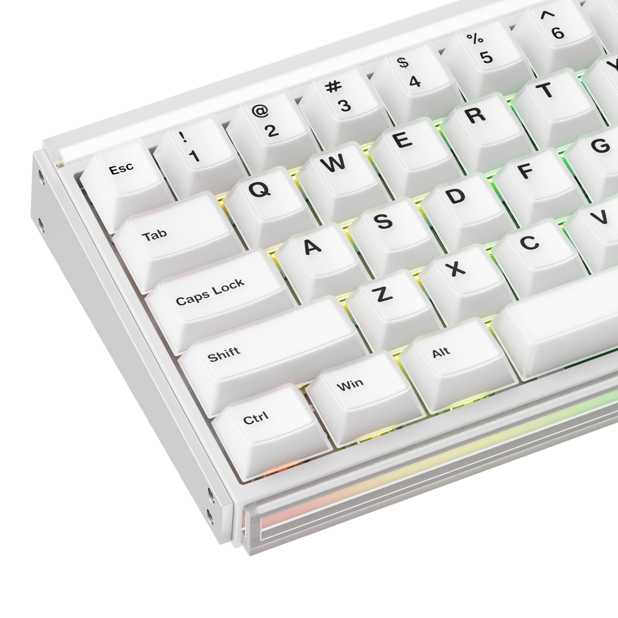 Akko Ray68 HE Magnetic Keyboard Misty White Left Details