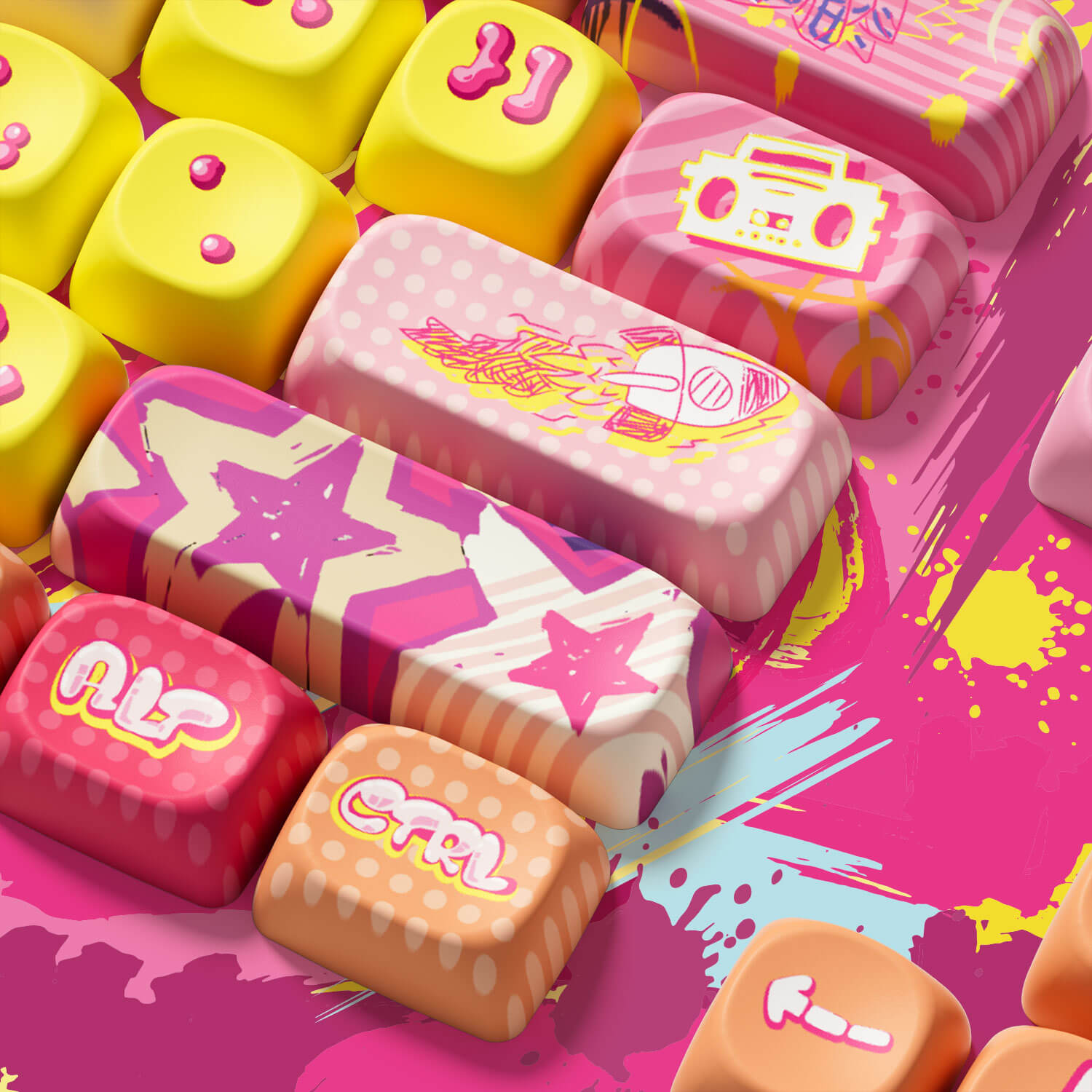 Akko-Rainbow-Candy-Keycap-Detail