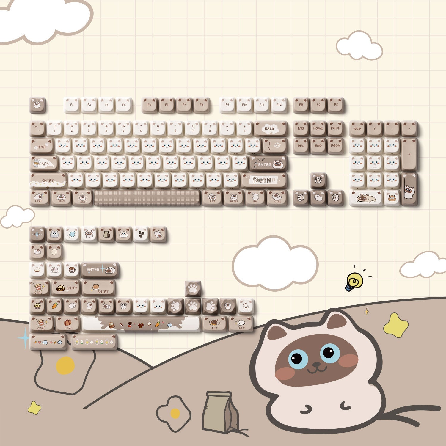 Siamese Cat 키캡 세트 (142 키)