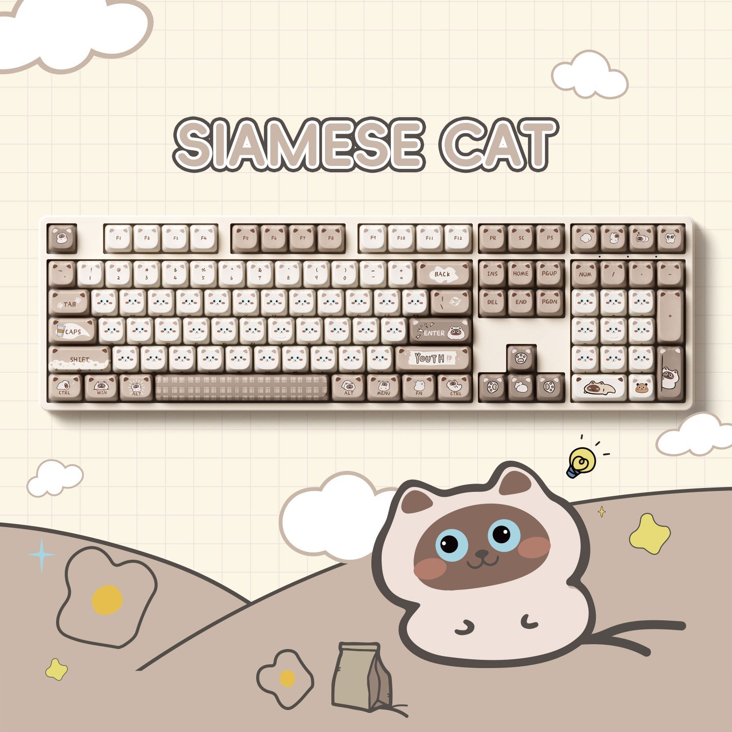 Siamese Cat 키캡 세트 (142 키)