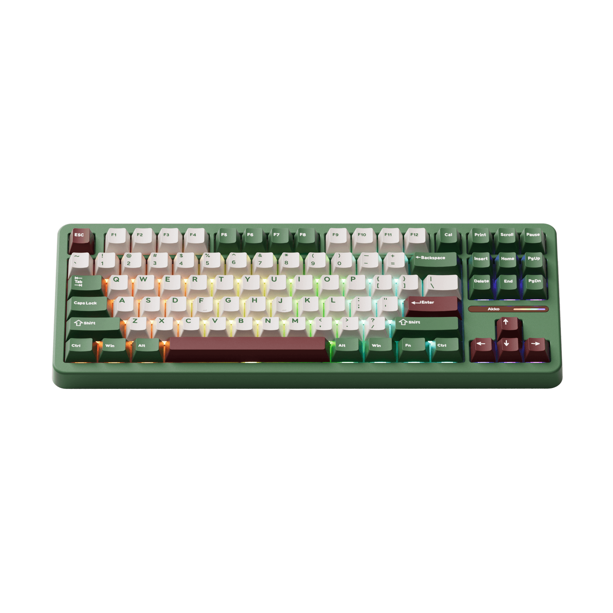 Akko TAC87 Matcha Red Bean Mechanical Keyboard Front Side