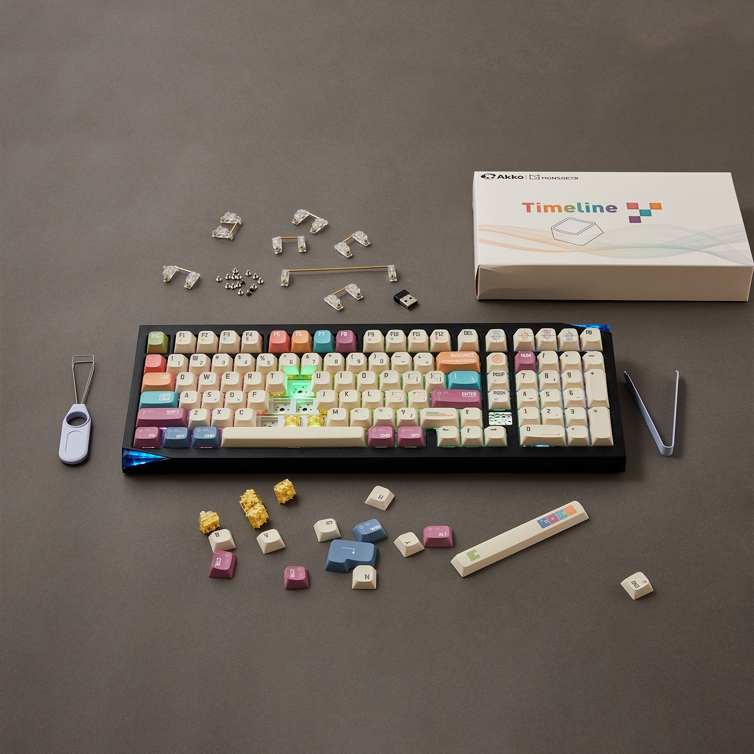 Akko MonsGeek Timeline keycap Set Install on the Keyboard