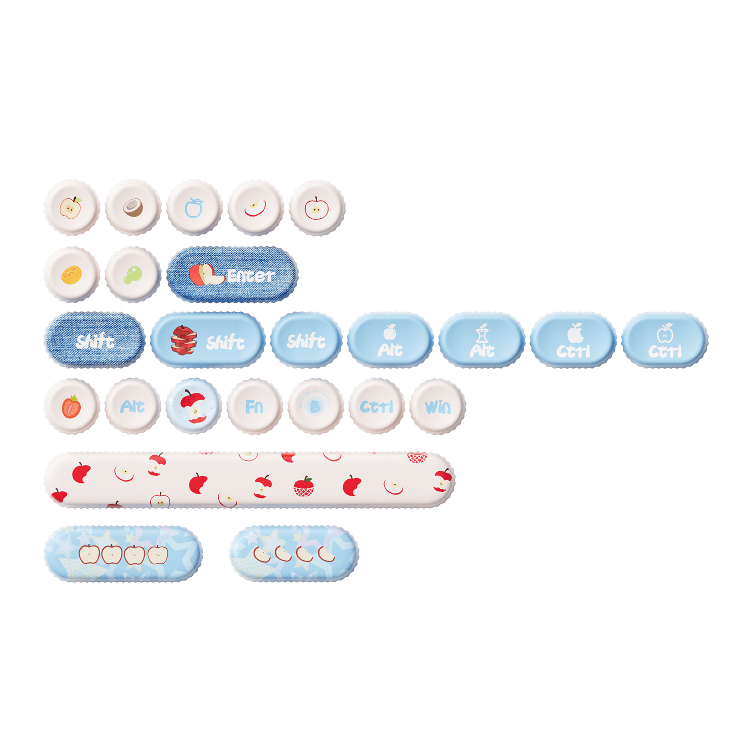 Apple Wave 보틀캡 키캡 세트(131 키)
