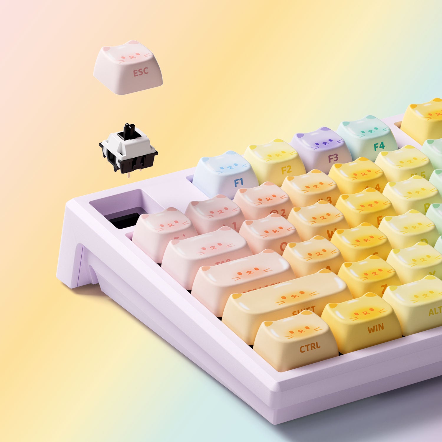 Monsgeek-MG108B-Colorful-Cats-Hot-Swappable