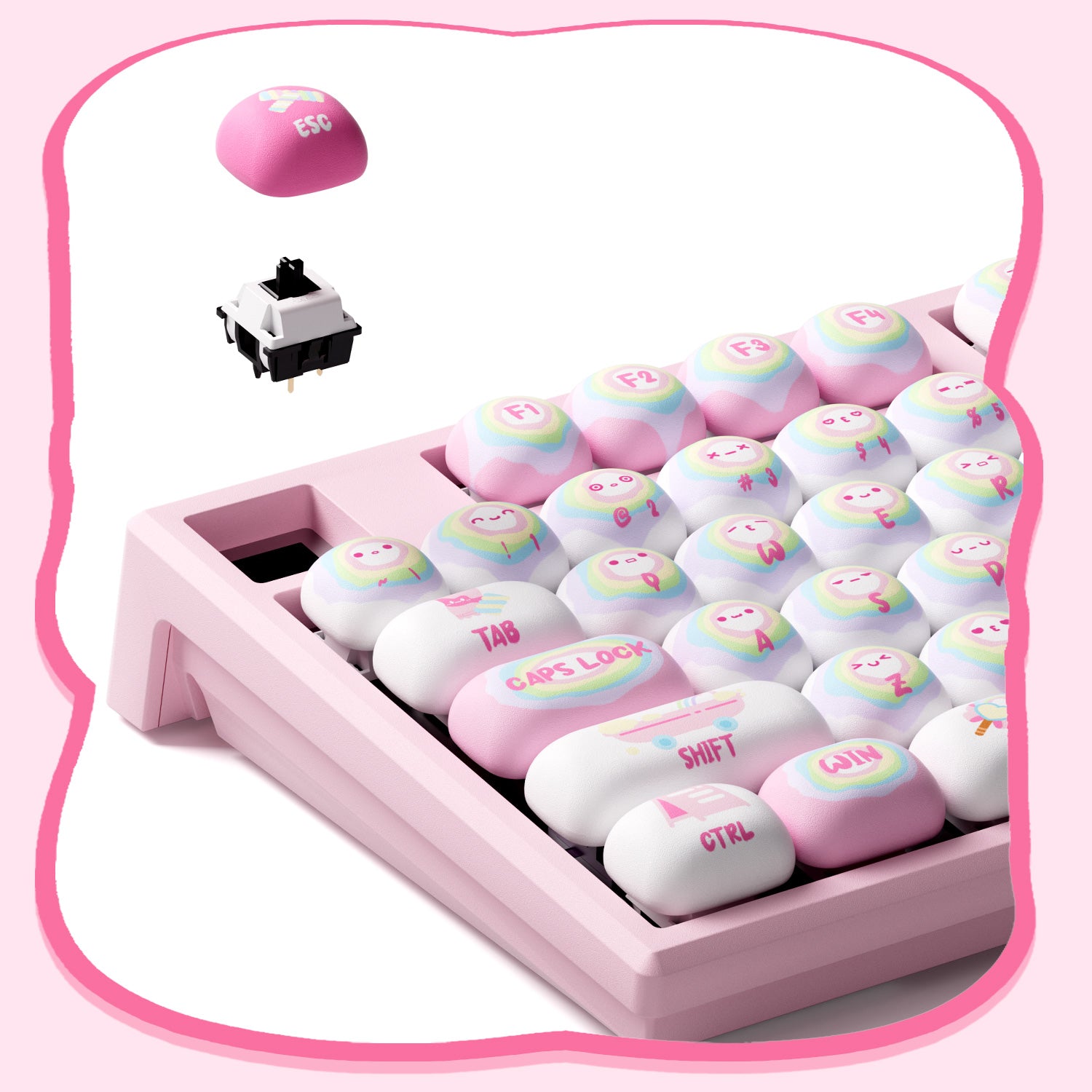 Monsgeek-MG108B-Rainbow-Marshmallows-Detail-Hot-Swappable