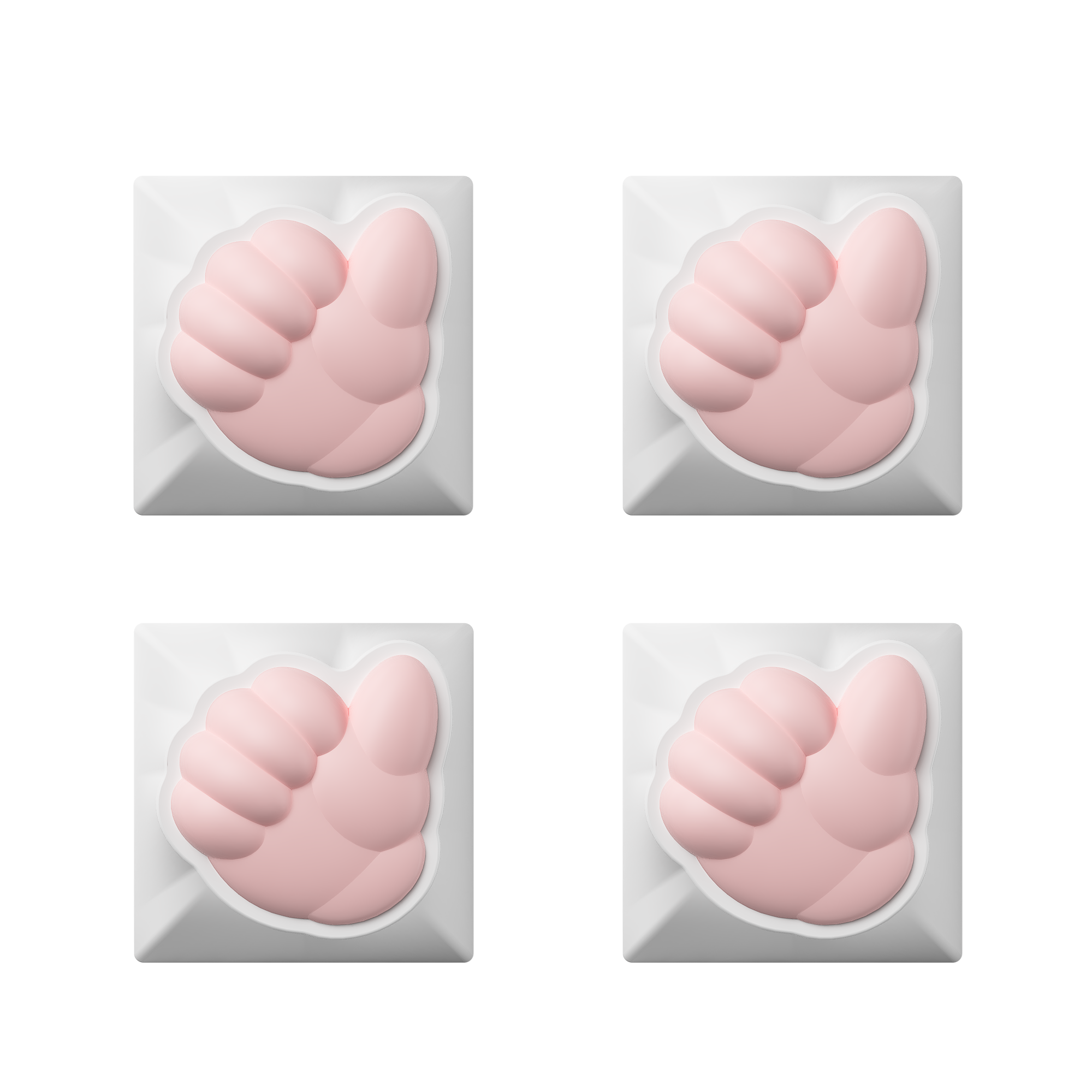 Four Akko Praise Artisan Keycaps