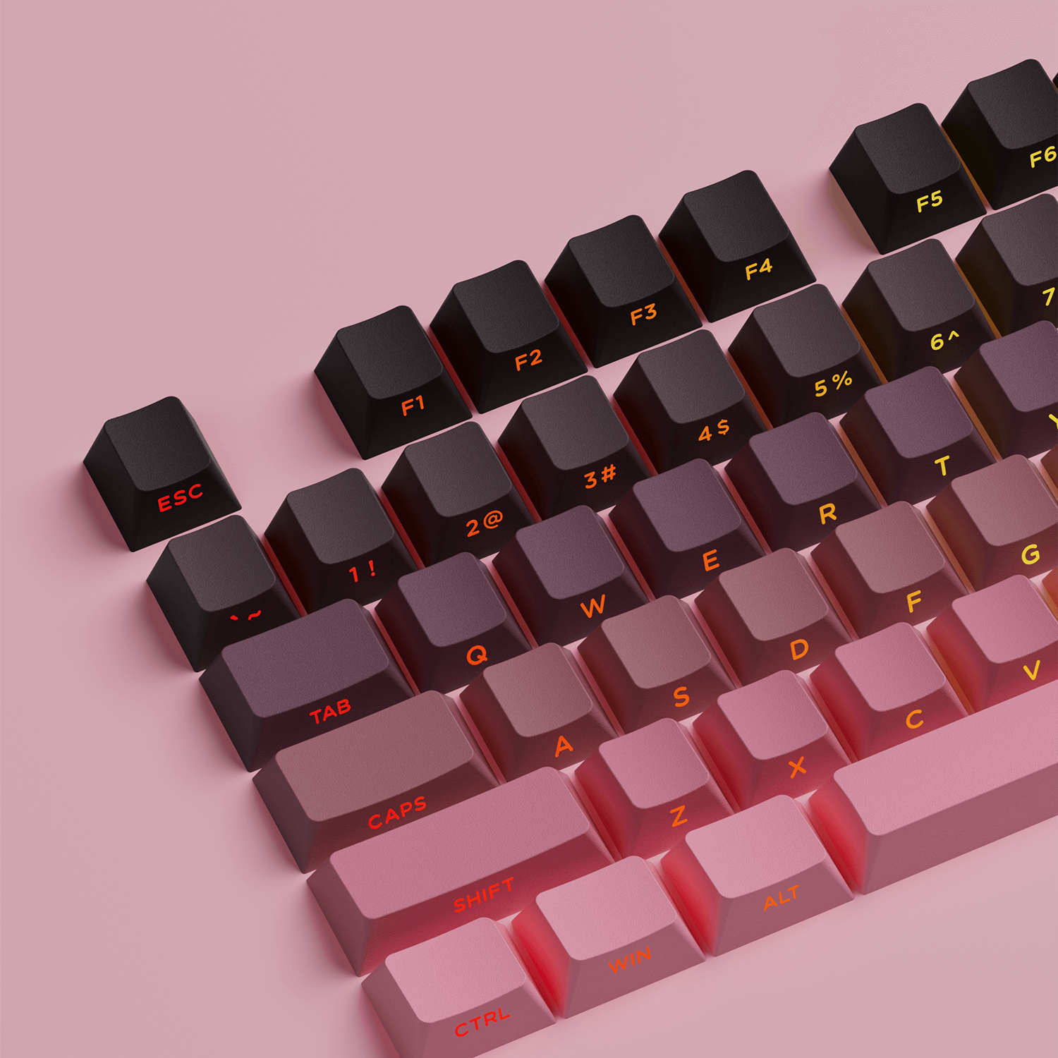 Veekos-Black-Pink-Gradient-Keycap-Set-Shine-throught-Side-Printed