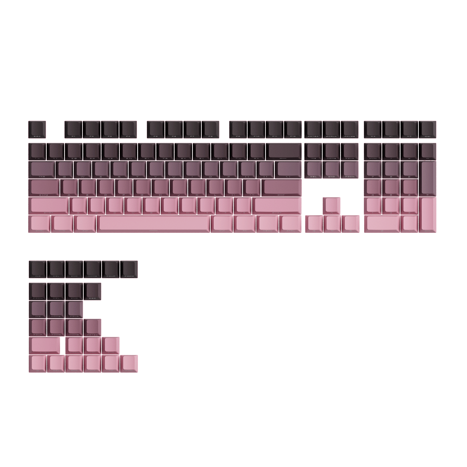Black & Pink Gradient Keycap Set (135-Key)