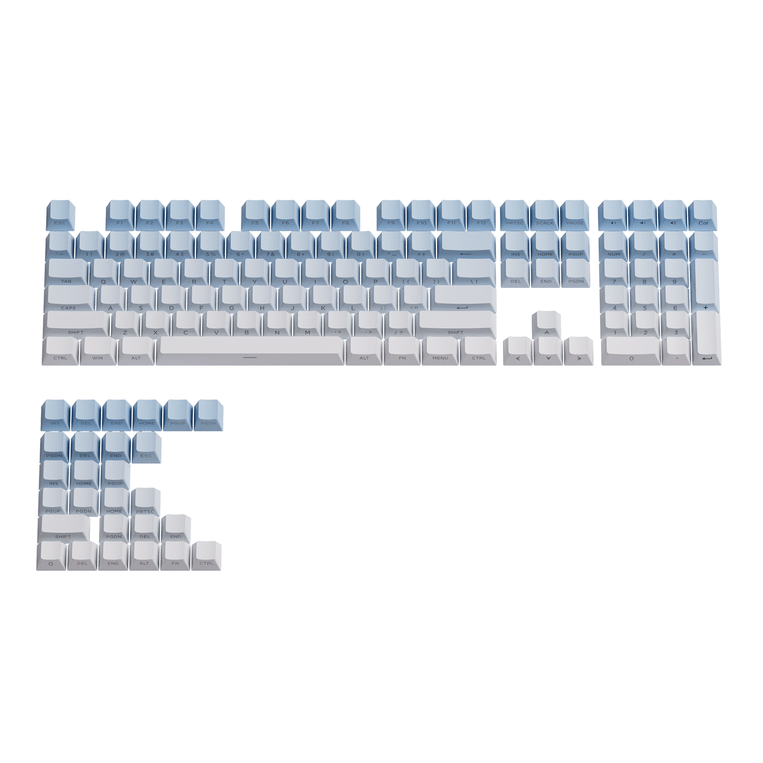 Veekos Blue Gradient Keycap Set Front View