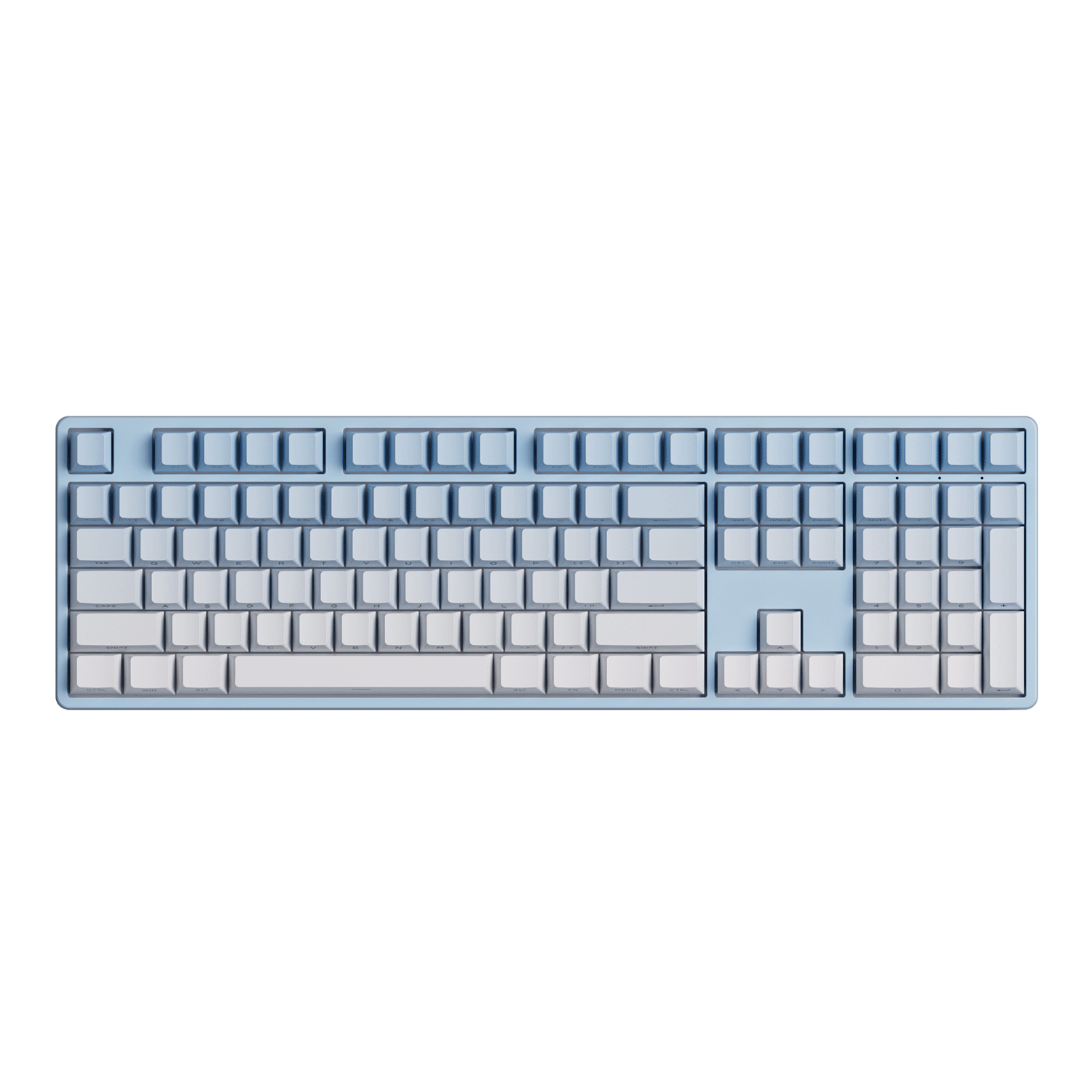 Veekos Blue Gradient Keycap Set install on the full size keyboard