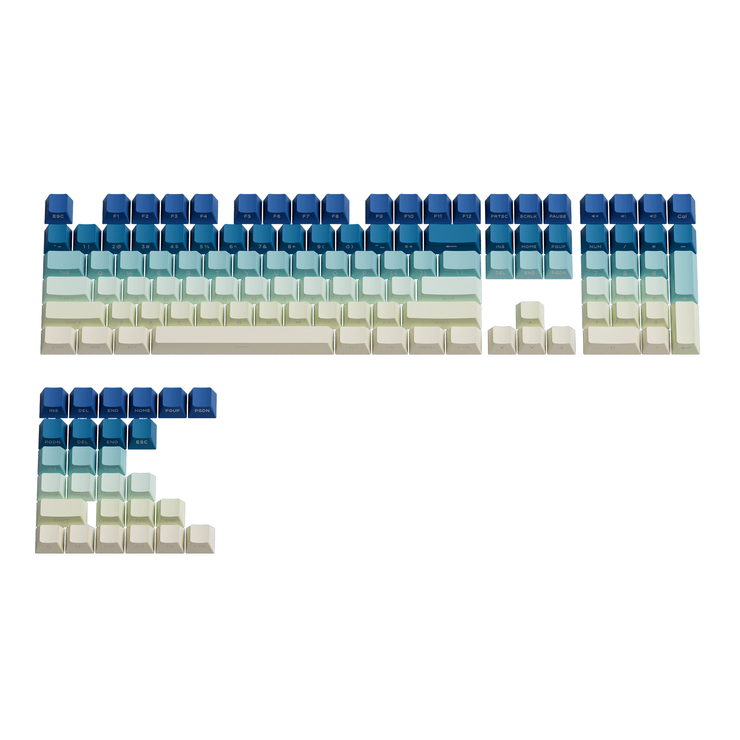 Iris Gradient Keycap Set Front View