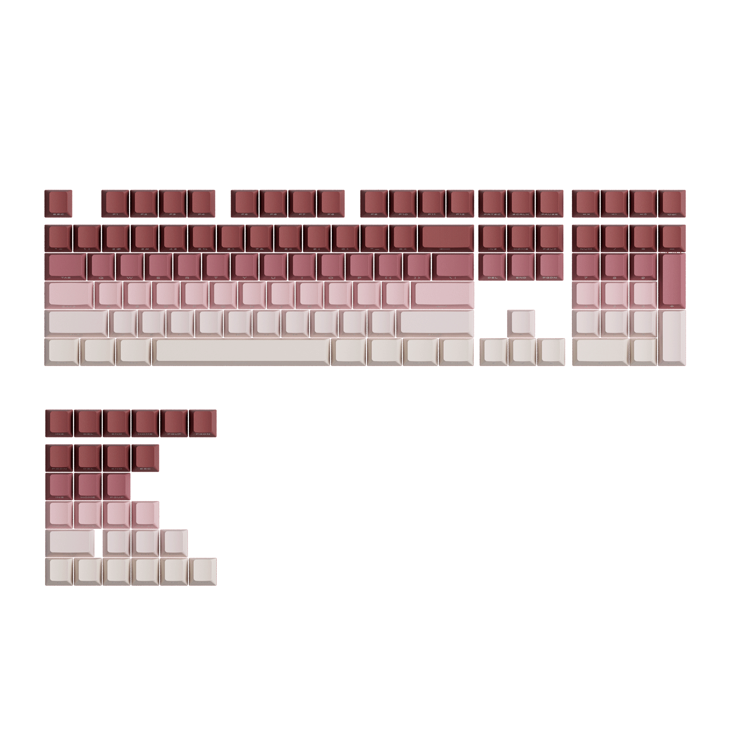 Veekos Rose Latte Gradient Keycap Set 135 Keys