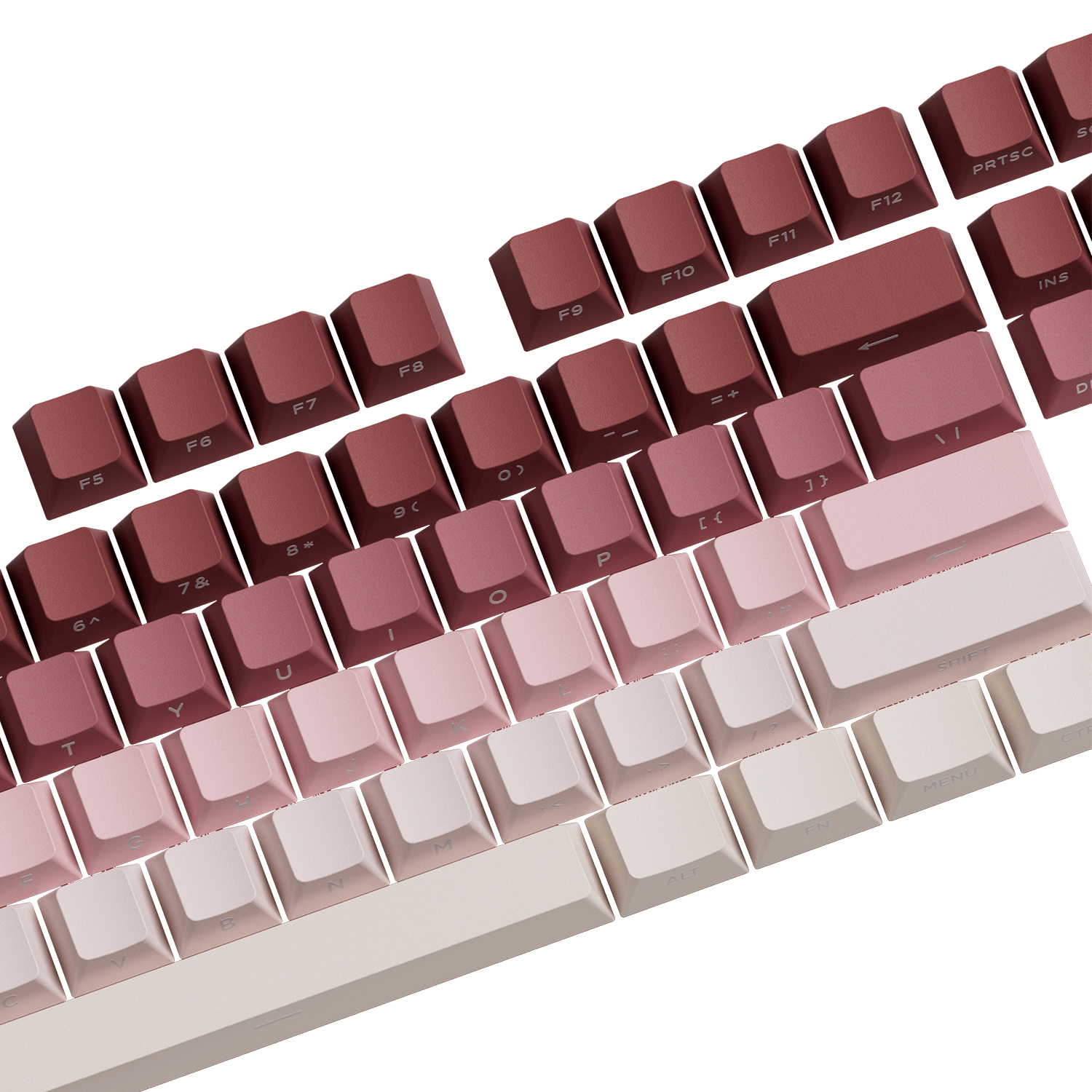 Veekos Rose Latte Gradient Keycap Set Key Side Details