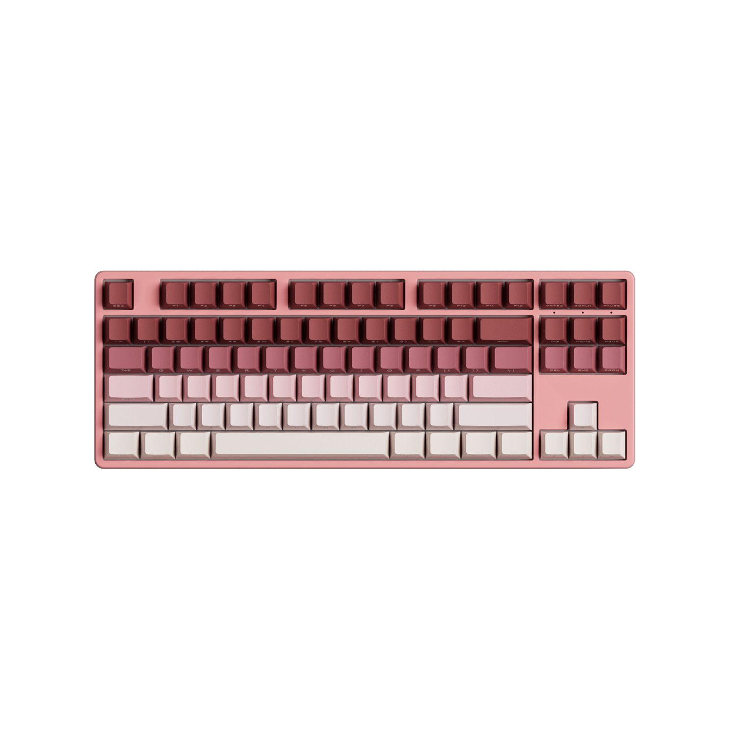 Veekos Rose Latte Gradient Keycap Set Install on the TKL Keyboard