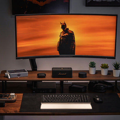 White MonsGeek Wrist Rest and keyboard on the desk