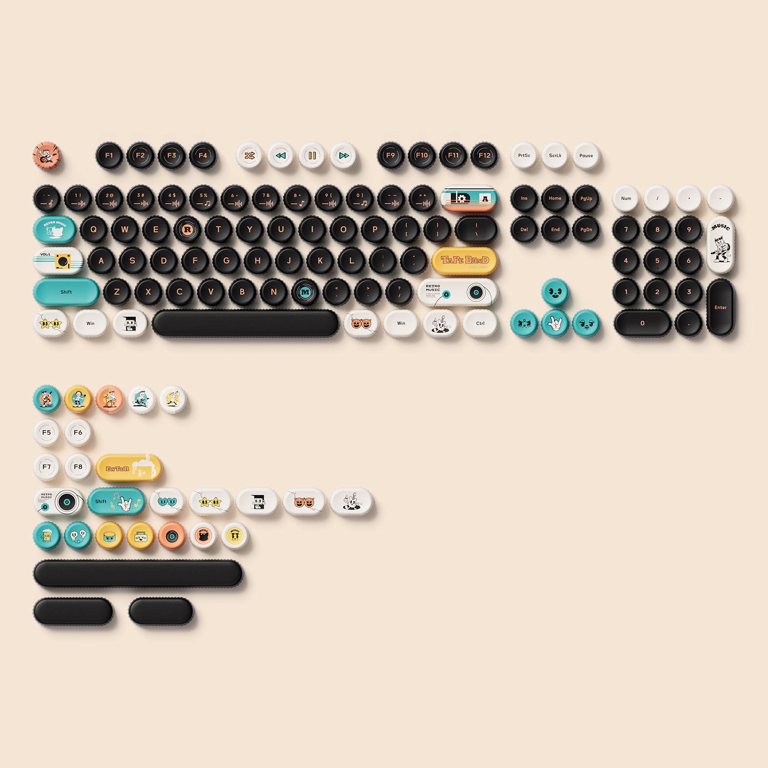 Akko-BottleCap-Punk-Cat-Keycaps-Set