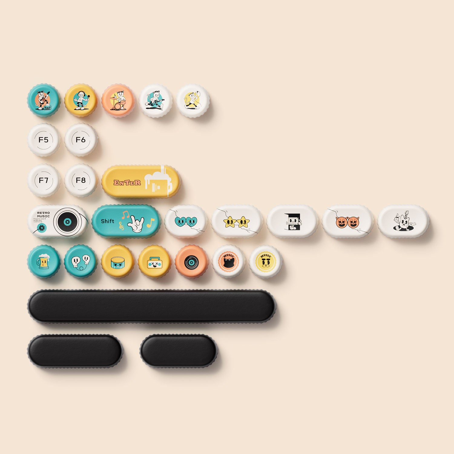 Akko-BottleCap-Punk-Cat-Keycaps-Set