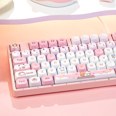Akko Dudu and Bubu 3108V3 Pink Full Size Keyboard Left Details