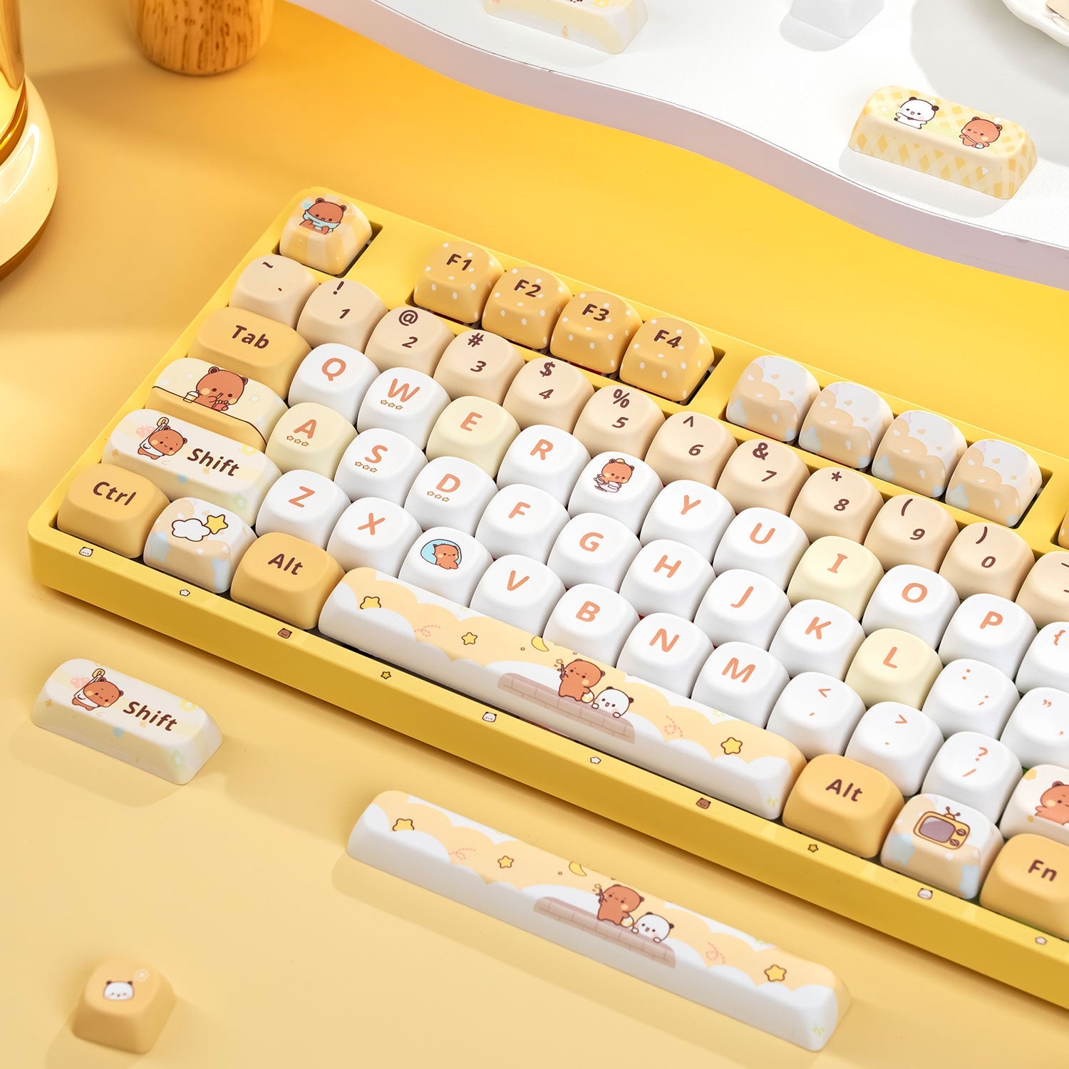 Akko Dudu and Bubu 5108B YellowFull Size Keyboards Left Details