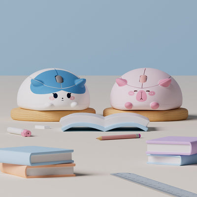 Blue and White 고양이 마우스