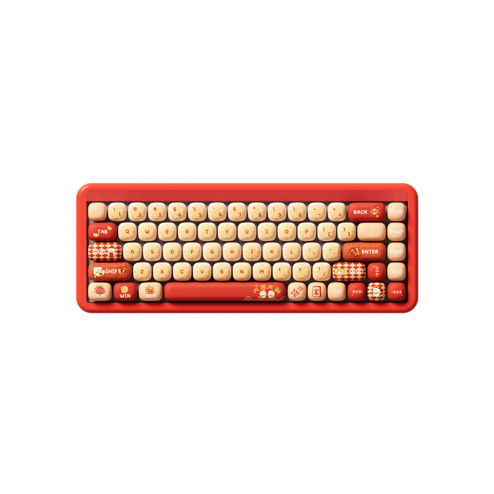 Lucky Tangerine Keycap Set on the 68% Keyboard