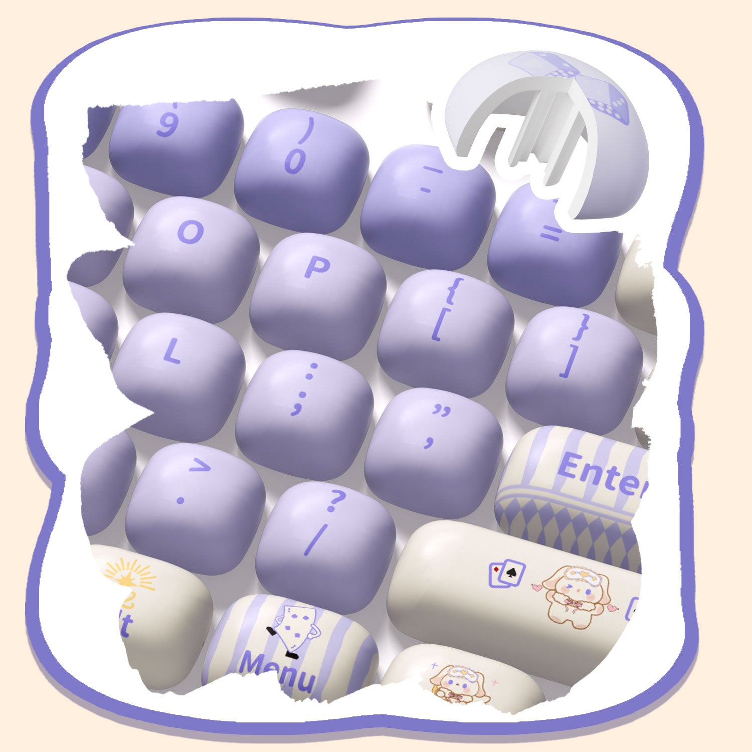 Akko-Magic-Lop-Bunny-Keycap-Set-Detail