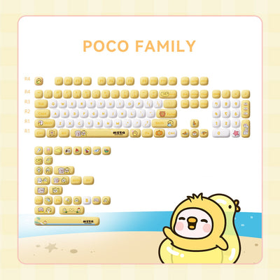 POCO Family - POCO Duck Keycap Set  PBT Dye-sub