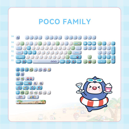 POCO Family - POCO 펭귄 키캡 세트 (136 키)
