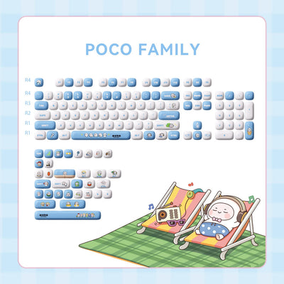 POCO Family - POCO 물개 키캡 세트 (136 키)