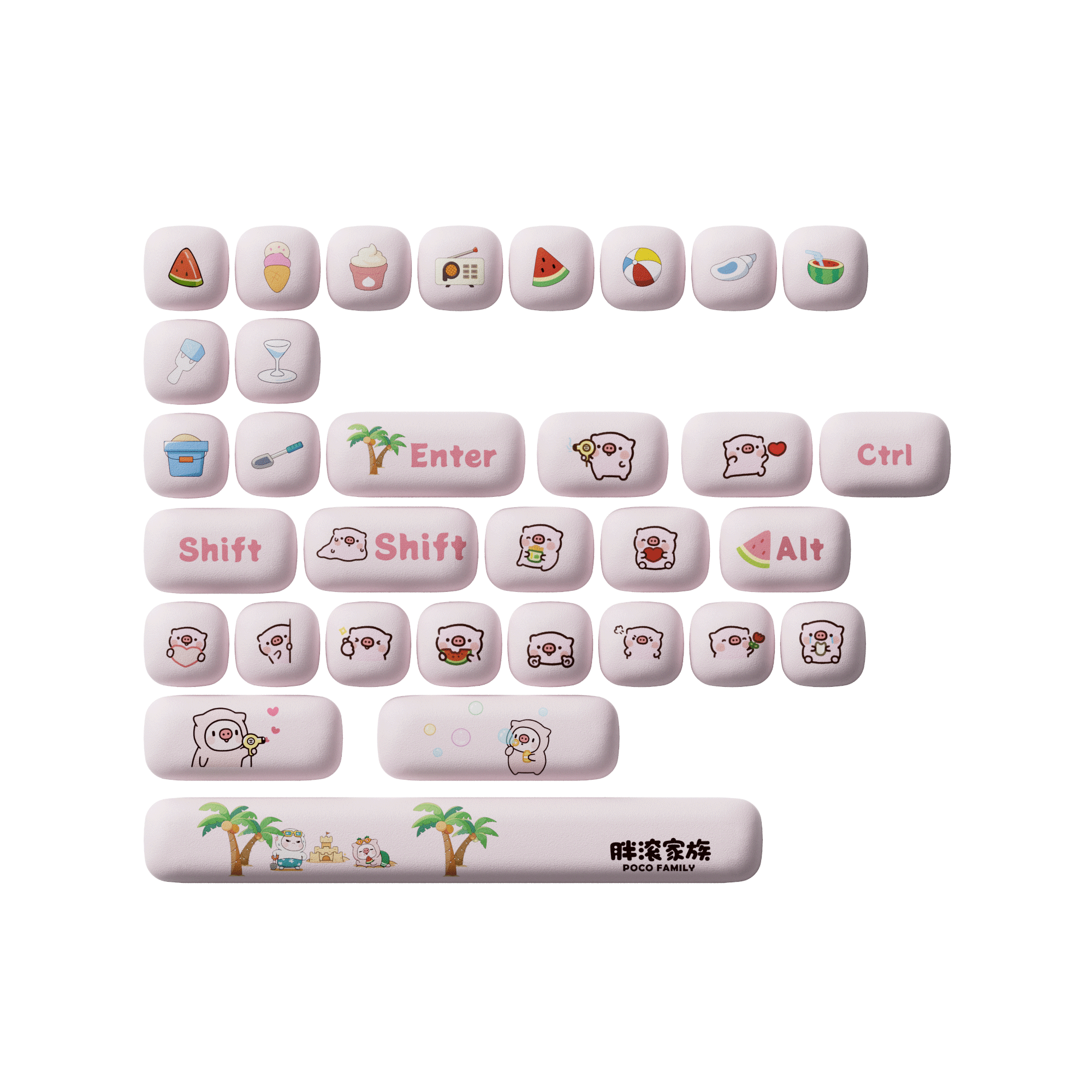 POCO Family - POCO Pig Keycap Set Special Key Details