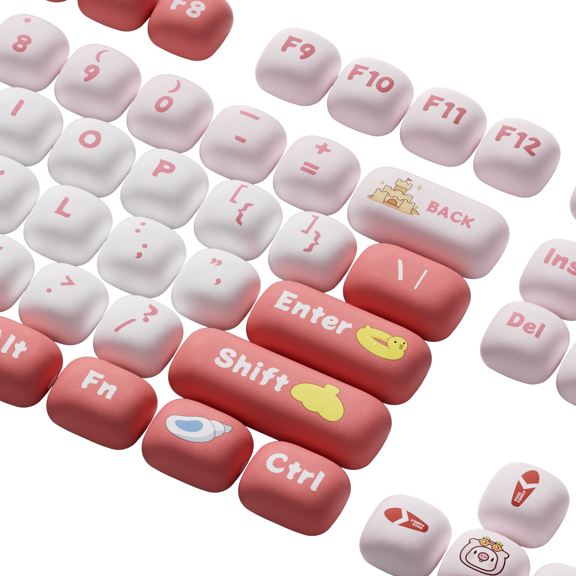 POCO Family - POCO Pig Keycap Set Right Section Key Details