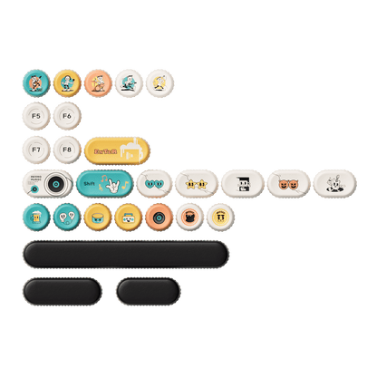 Akko Punk Cat BottleCap Keycaps Set Special Keys Details